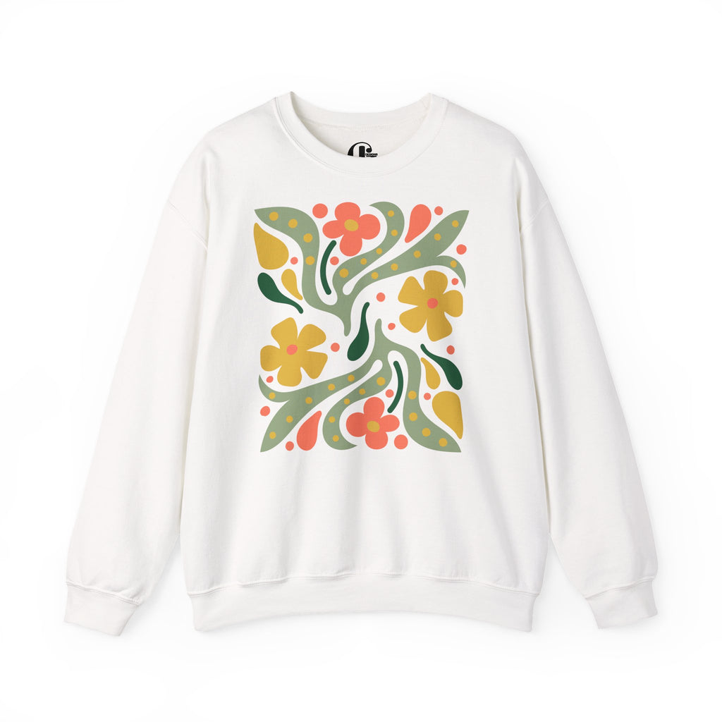Retro Floral Crewneck Sweatshirt