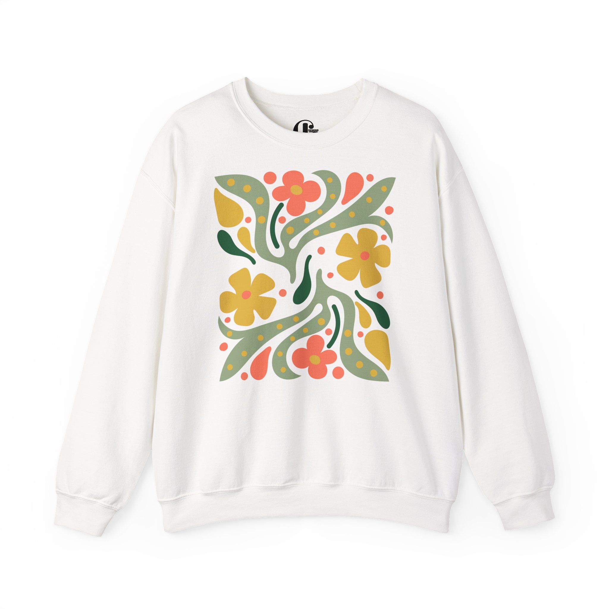 Retro Floral Crewneck Sweatshirt
