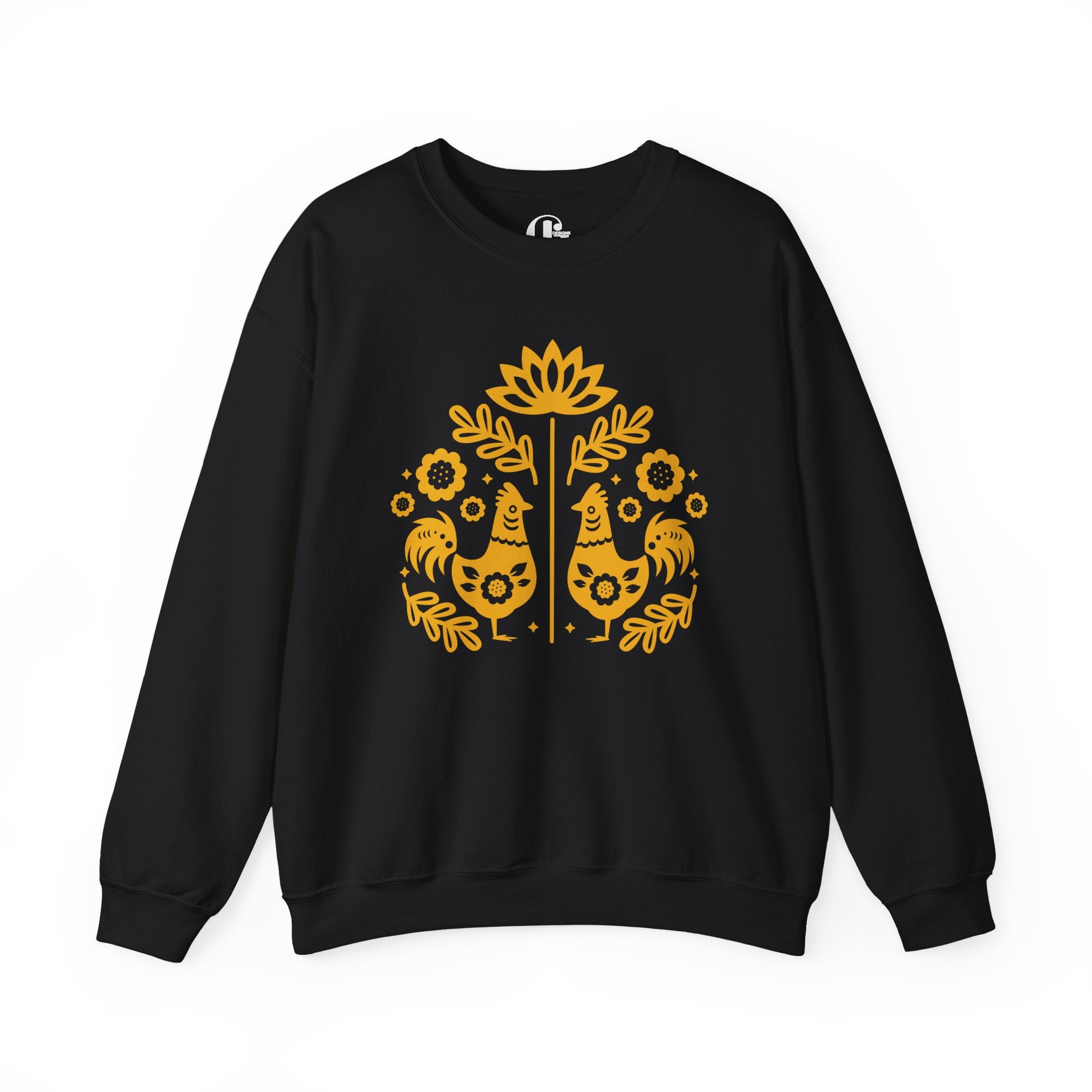 Folk Art Rooster Crewneck Sweatshirt