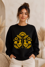 Folk Art Rooster Crewneck Sweatshirt