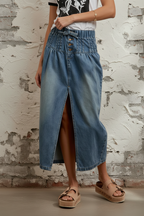 Denim Maxi Skirt Detail Shot