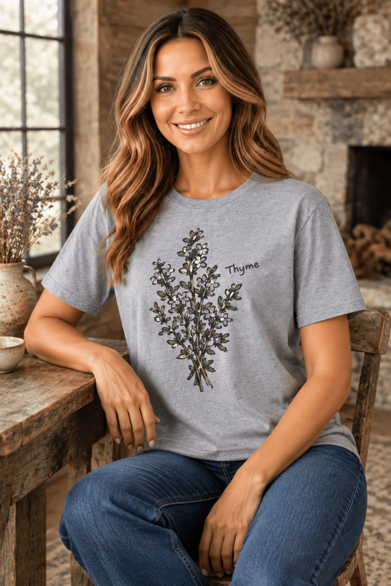 Thyme tee seated view