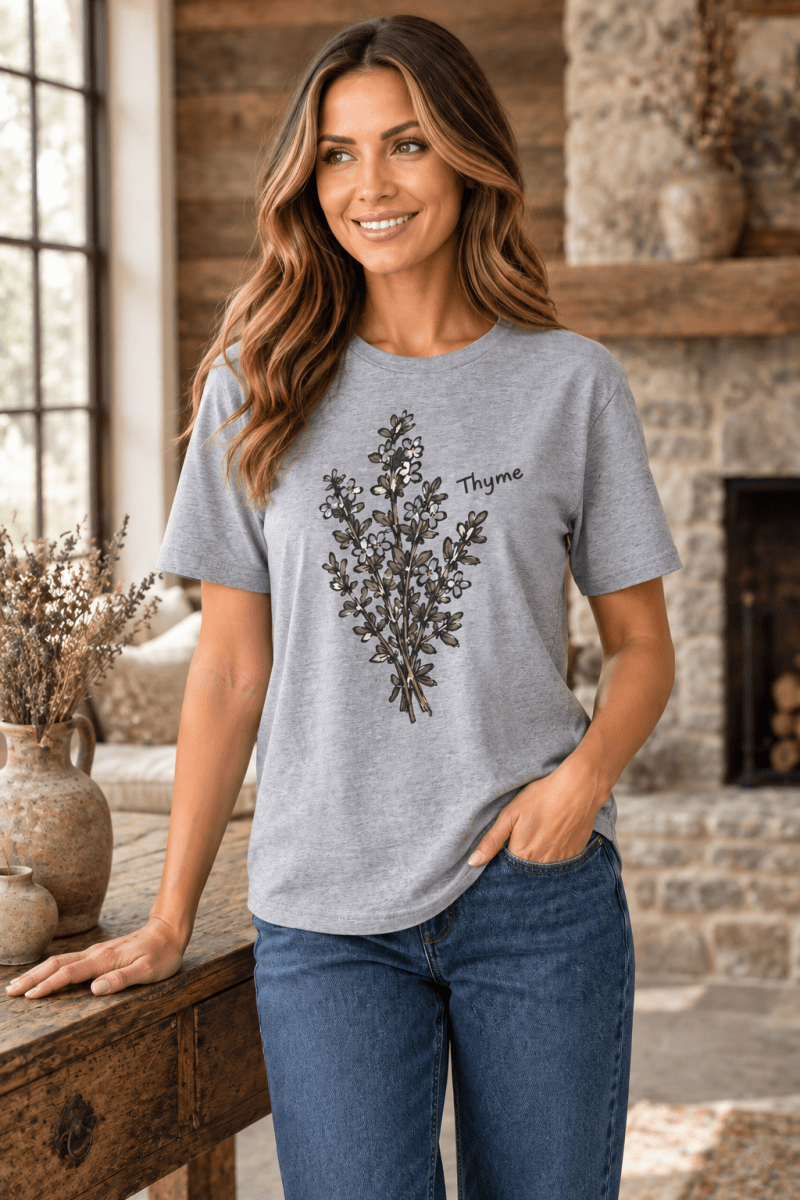 Thyme tee standing view